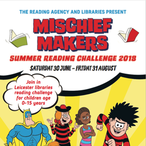 Image: Mischief Makers summer reading challenge poster