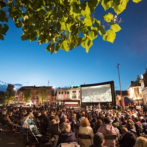 Jubilee Square big screen crowds outdoor cinema