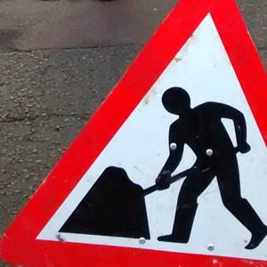 Roadworks traffic sign