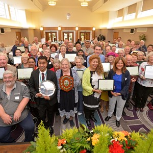 Volunteers at the awards ceremony in City Hall