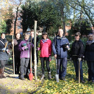 Image: Picture of city council staff taking part in an environmental challenge at Abbey Park