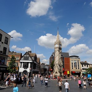 Image: Leicester's city centre and Clock Tower