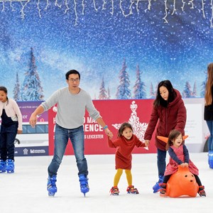 Skaters on the ice rink