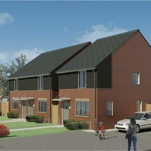 Artist impression of new homes at Ambassador Road