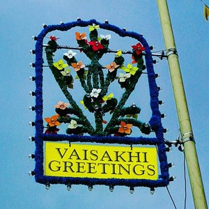 Vaisakhi greetings street sign