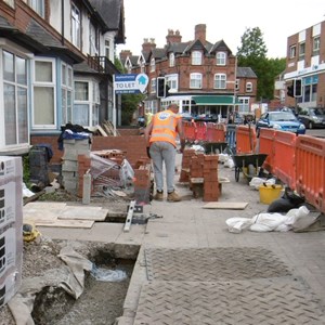 Front wall building work in Evington Road