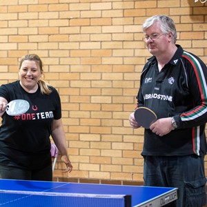 Image shows Cllr Sarah Russell with David Brown at the event