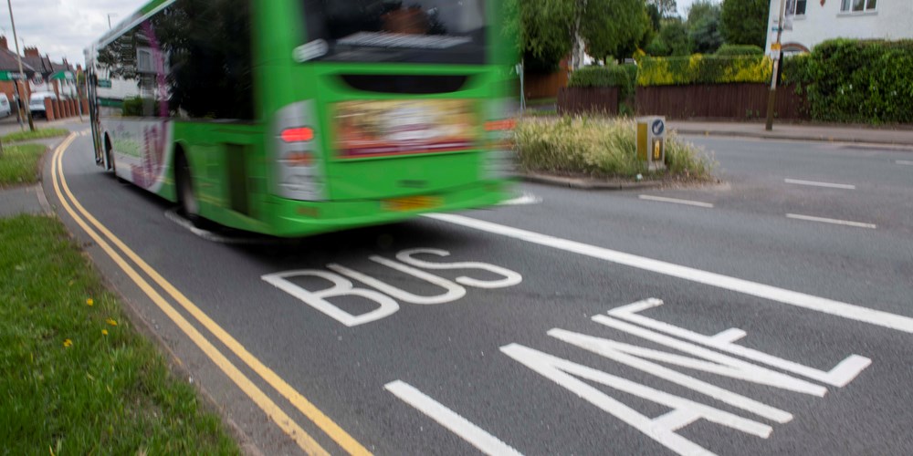 Bus in bus lane