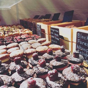 Image shows cakes on a stall to illustrate the Belgrave Food & Garden Festival