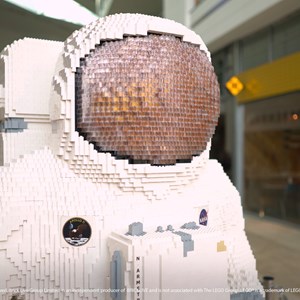 Lifesize Lego model of astronaut Neil Armstrong