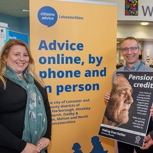 Image shows Cllr Sarah Russell, Ian Bloor from Citizens Advice and Tony Donovan from Age UK