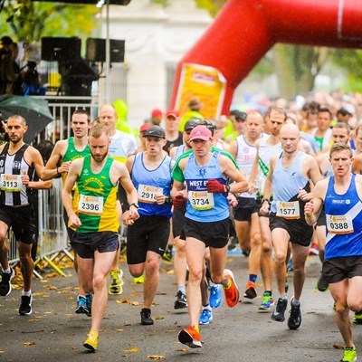 Runners taking part in the Leicester Half Marathon and 10k race