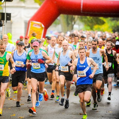 People in a running race