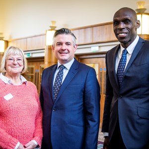 Cllr Vi Dempster, Jon Ashworth MP and Ivan Browne