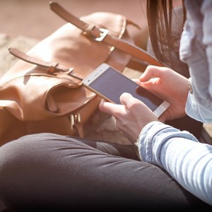 Girl using smartphone
