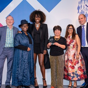 Members of the winning social work team receiving their award