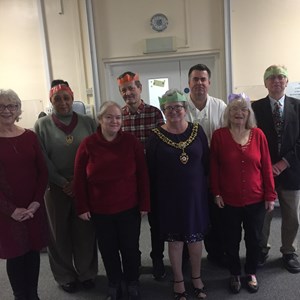 Image: Members of Knighton Lunch Club with Lord Mayor Cllr Annette Byrne and local councillor Dr Lynn Moore