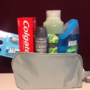 washbag containing toiletries