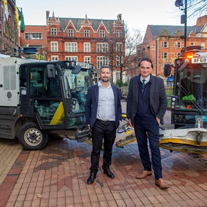 Simon Jenner from Bid Leicester with deputy city mayor Cllr Adam Clarke