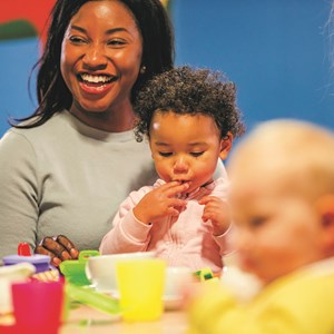 Image of a mum with small child
