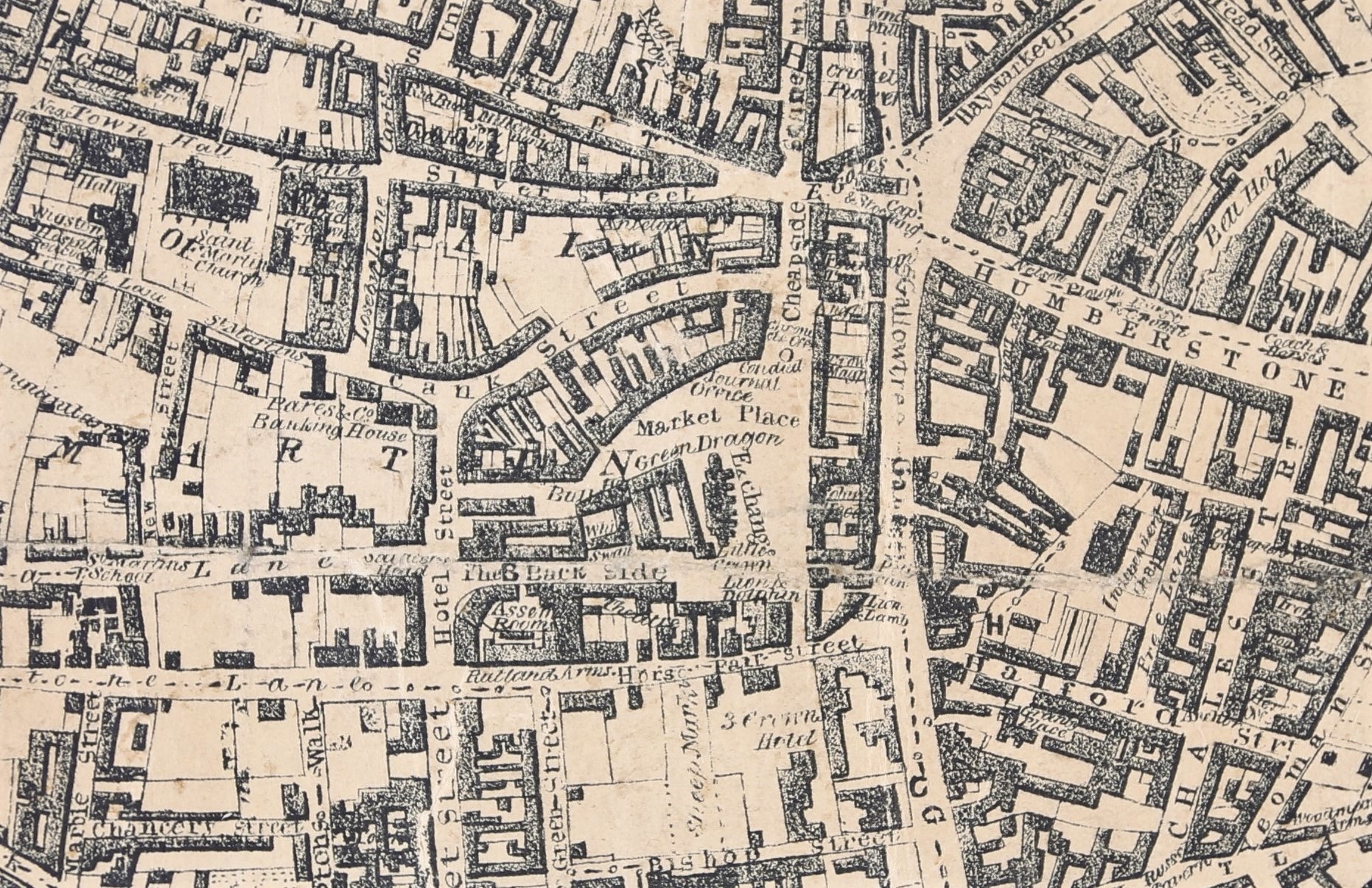 Extract of map from the 1844 Ordnance Survey, courtesy of the Record Office for Leicestershire, Leicester & Rutland