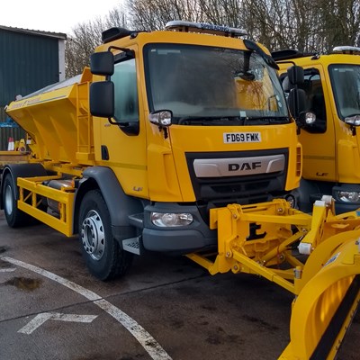 The new gritters parked at Leycroft Road depot
