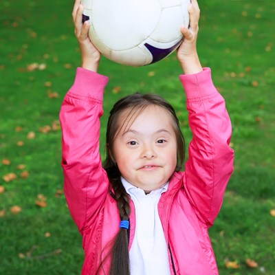 Image: A girl with Down's Syndrome doing sports
