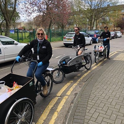 Bike Aid rickshaw deliveries in Leicester