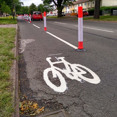 New cycle track on Beaumont Leys lane