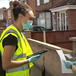 volunteers with home testing kits