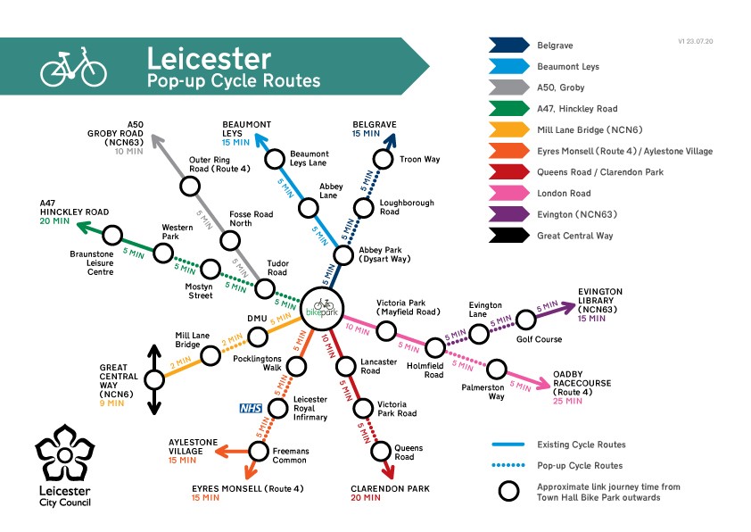 New tube map of Leicester s cycle routes shows extent of