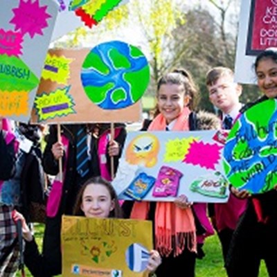 Pupils at a 'litter less' event in 2019