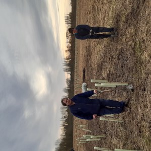 Planting trees at Riverside Park