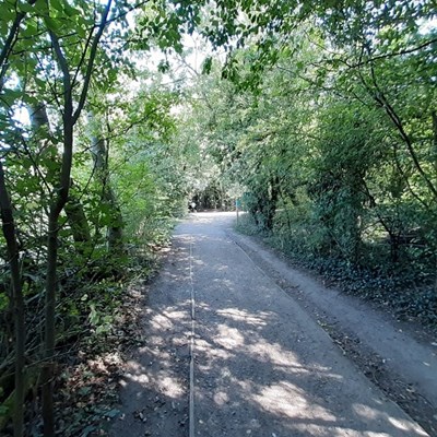 A section of pathway between the Great Central Way and Everards Meadows which is to be improved for cyclists and walkers