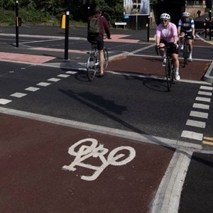 Image of cyclists on a cycle path