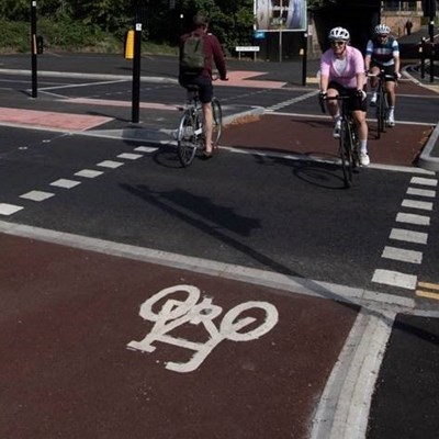 Image of cyclists on a cycle path