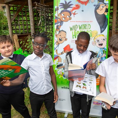 Pictures show children from Shaftesbury Junior School at the Summer Reading Challenge launch event