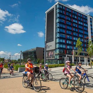 Cyclists in Leicester