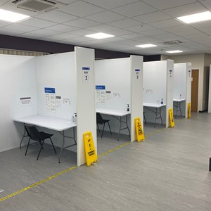 Interior of Phoenix House PCR test centre
