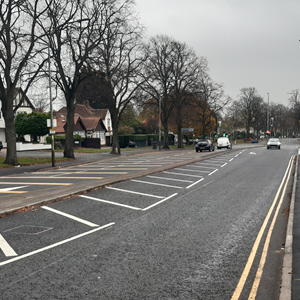 Welford Road outbound showing new surface