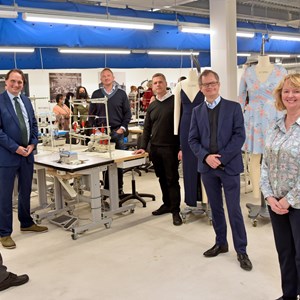 Pictured left to right at the launch of the Fashion Technology Academy (Leicester) are:  City mayor Sir Peter Soulsby Deputy city mayor Cllr Adam Clarke Nick Beighton, ex-CEO of Asos  Greg Pateras, CEO of I Saw It First Peter Chandler, head of economic regeneration, LCC Jenny Holloway, director, Fashion-Enter