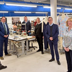 Pictured left to right at the launch of the Fashion Technology Academy (Leicester) are: City mayor Sir Peter Soulsby Deputy city mayor Cllr Adam Clarke Nick Beighton, ex-CEO of Asos Greg Pateras, CEO of I Saw It First Peter Chandler, head of economic regeneration, LCC Jenny Holloway, director, Fashion-Enter