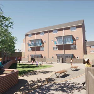 Artist's impression of initial courtyard design