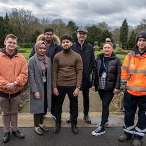 Picture shows Cllr Danny Myers (third from right) with Leicester City Council Kickstart employees