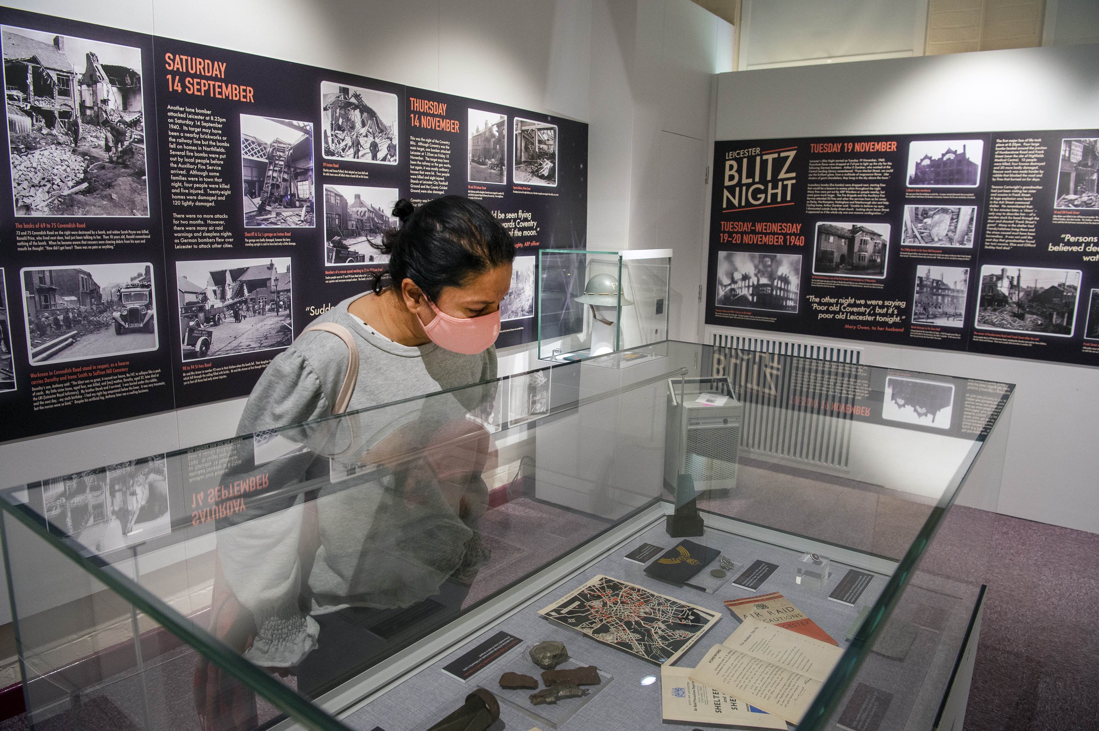 Visitor at The Blitz exhibition