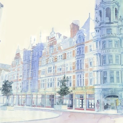 Artist's impression of how the redesigned shopfronts could look under the Grand Hotel on Granby St