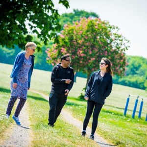 People walking together in a Leicester park