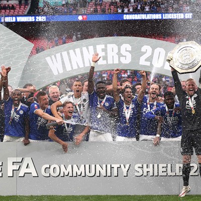 LCFC with the trophy in 2021