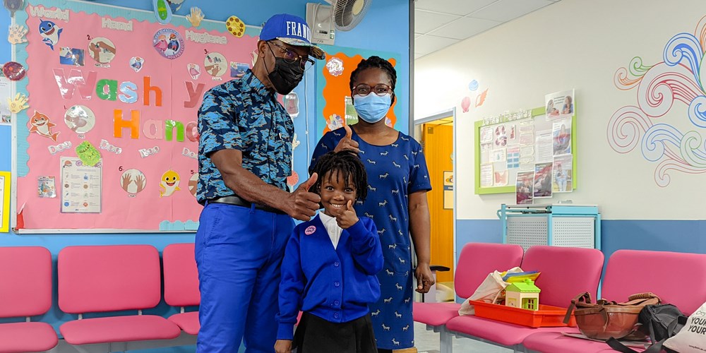 Picture shows Zoey-Ann Arhin, aged four, with mum Cecilia Nyarko and Lord Mayor of Leicester, Cllr George Cole, at Leicester Royal Infirmary's Sickle Cell and Thalassaemia Unit