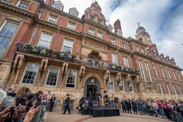 Proclamation at Leicester Town Hall